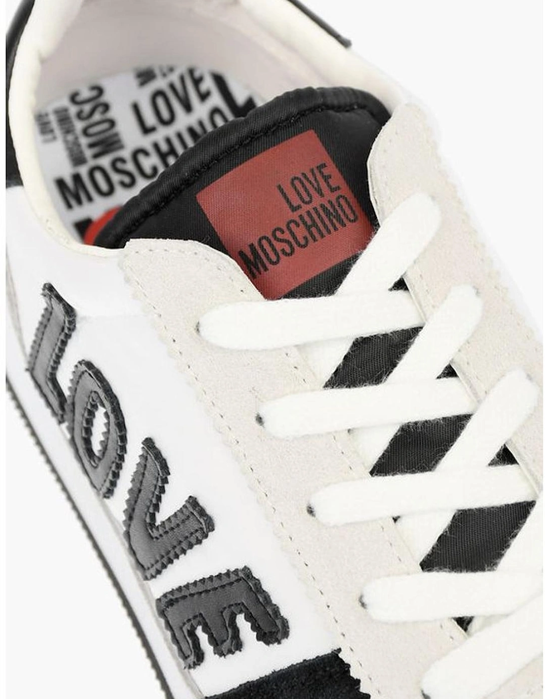 Lace-Up Leather Canvas Sneakers Women - Black And White