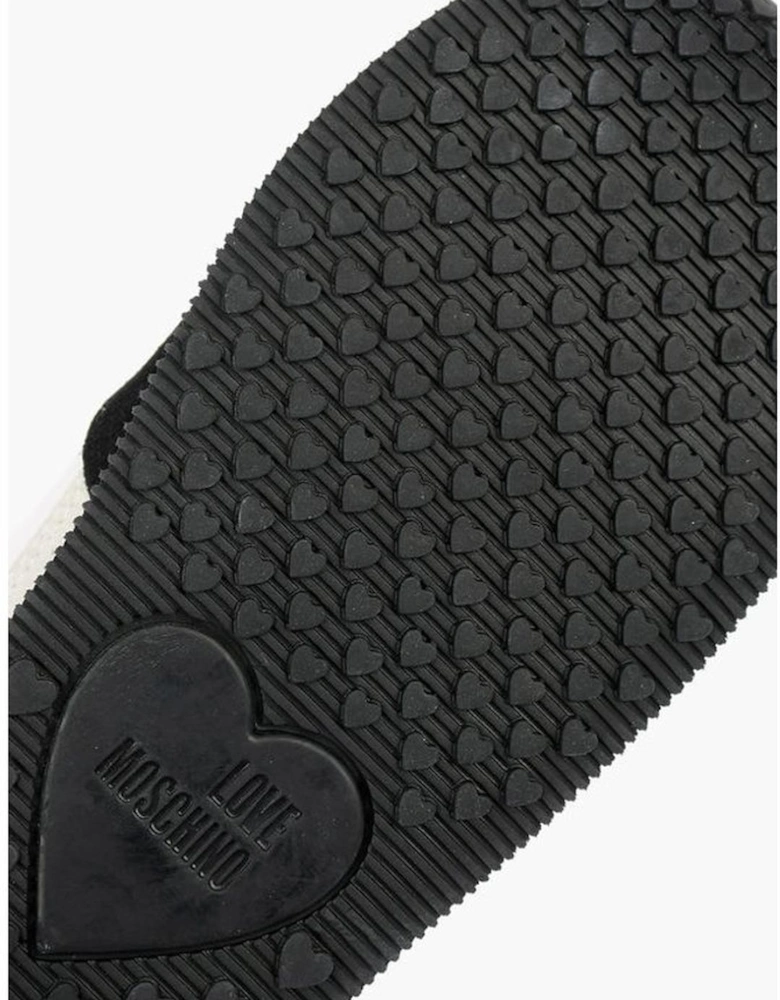 Lace-Up Leather Canvas Sneakers Women - Black And White