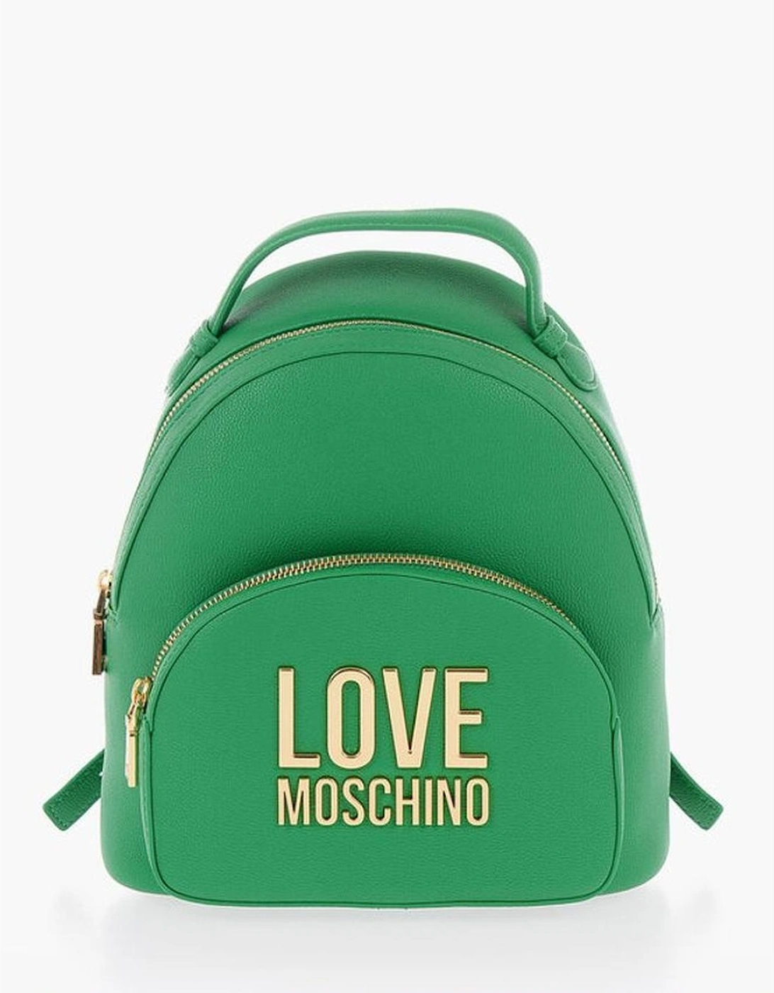 Solid Metal Logo Shoulder Bag with Zip Closure Women - Green Backpacks, 6 of 5