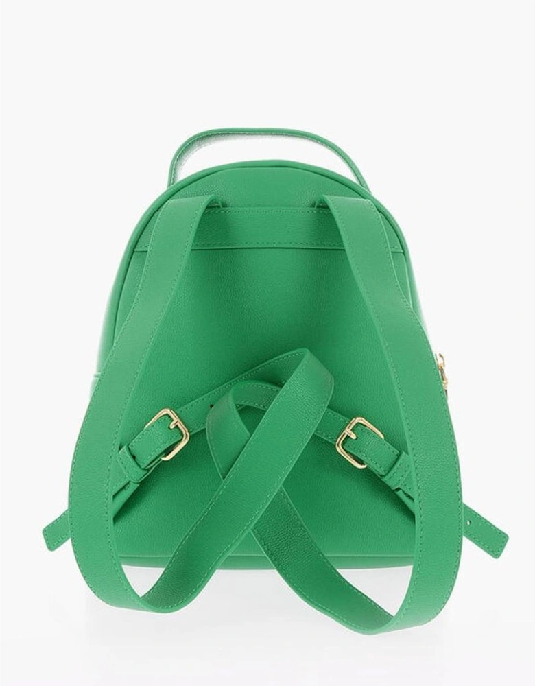 Solid Metal Logo Shoulder Bag with Zip Closure Women - Green Backpacks