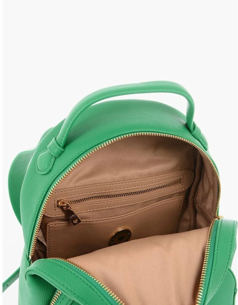 Solid Metal Logo Shoulder Bag with Zip Closure Women - Green Backpacks