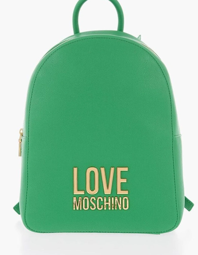 Metal Zip Closure Shoulder Bag with Logo Women - Green Backpacks