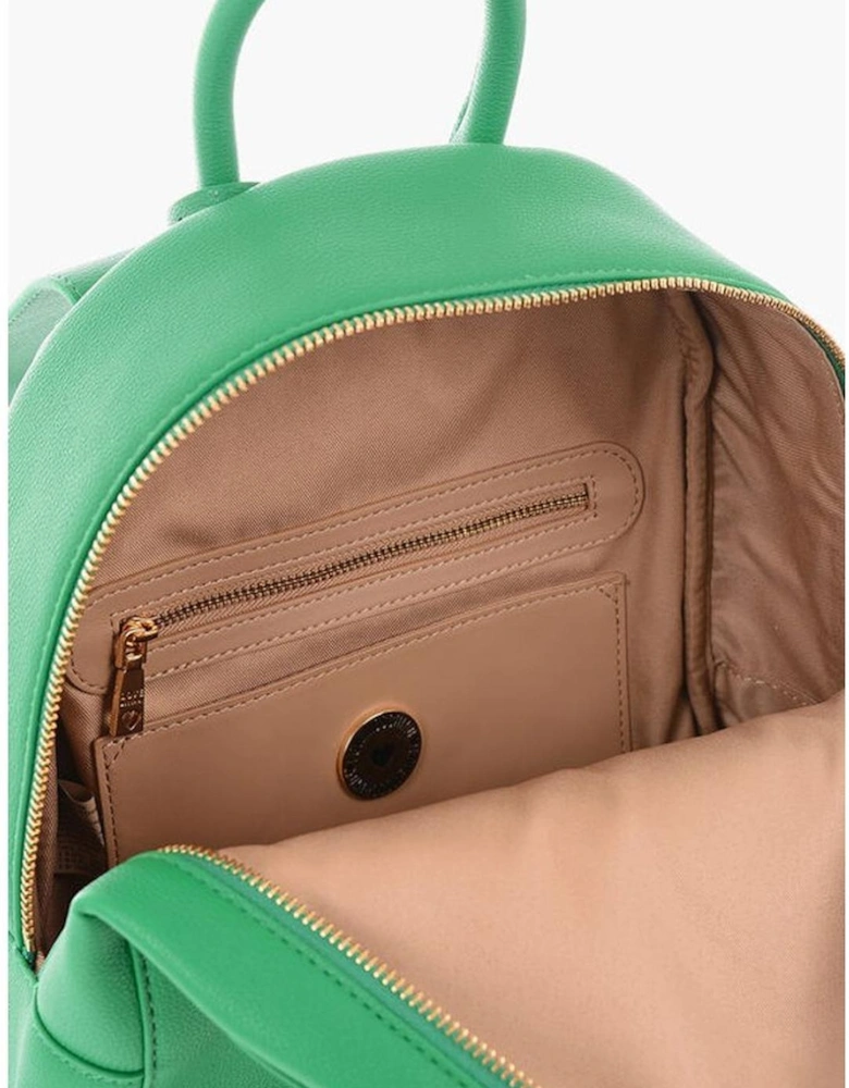 Metal Zip Closure Shoulder Bag with Logo Women - Green Backpacks