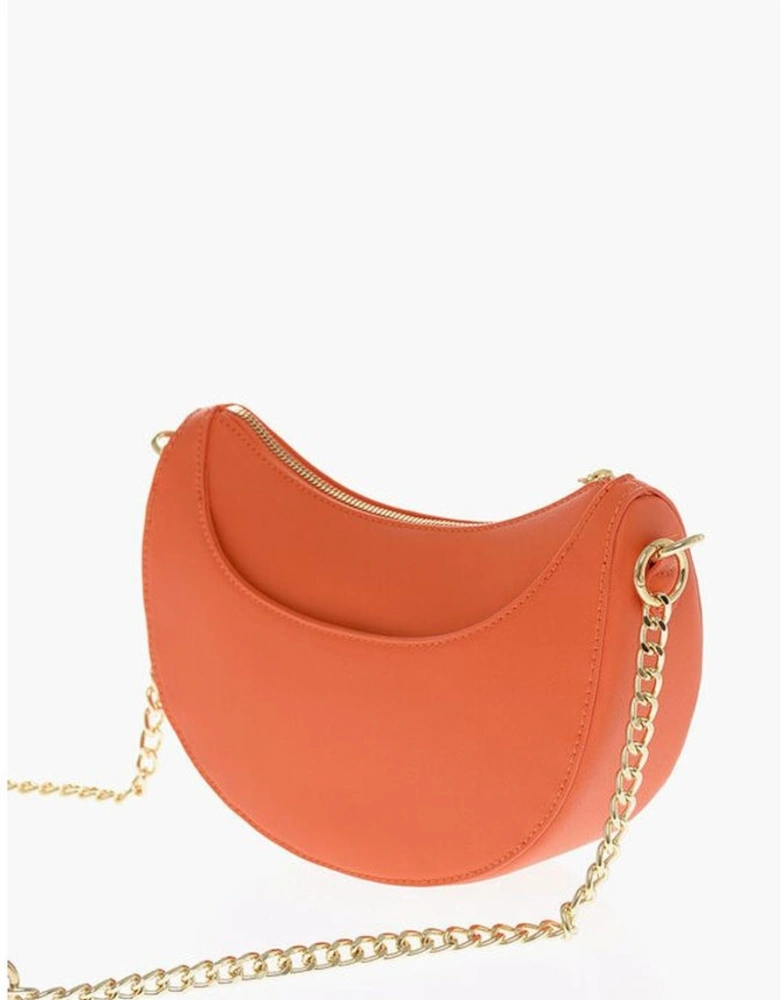 Eco-Leather Shoulder Bag with Removable Strap Women - Orange