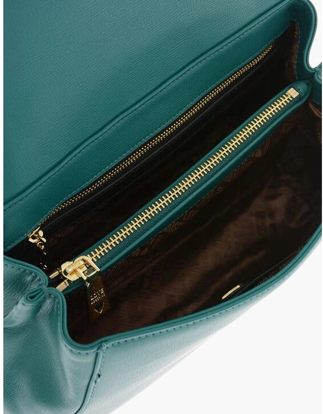 Solid Metal Zip Closure Shoulder Handbag Women - Green Tote Bags