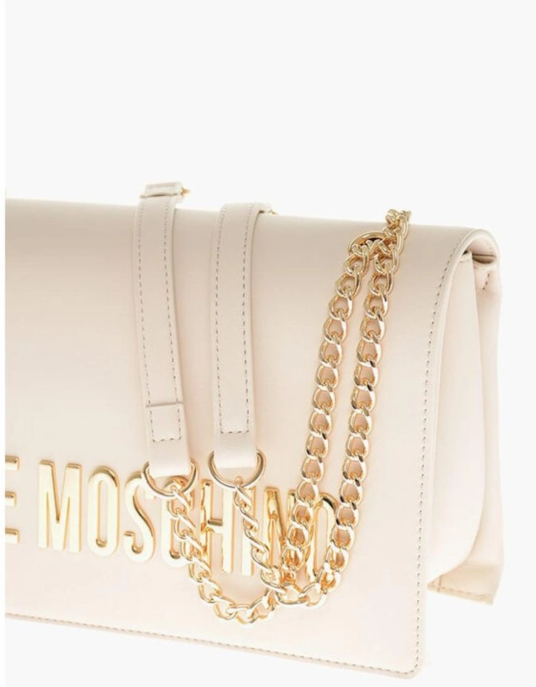 Solid Color Eco-Leather Shoulder Bag Women - Beige