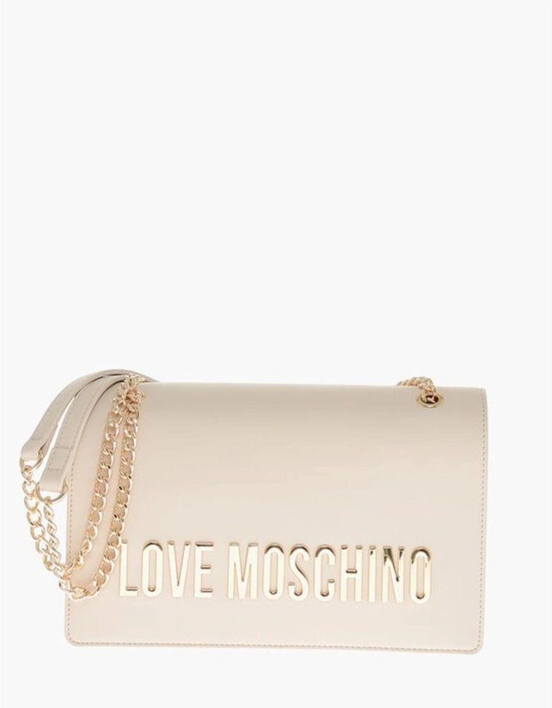 Solid Color Eco-Leather Shoulder Bag Women - Beige