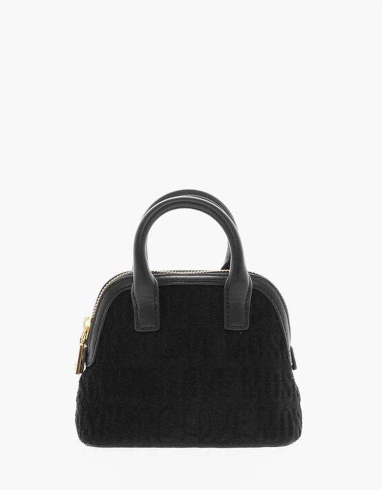 Monogram Eco-leather Shoulder Bag with Double Handle Women - Black