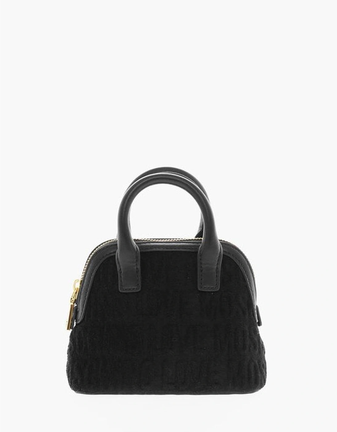 Monogram Eco-leather Shoulder Bag with Double Handle Women - Black, 6 of 5