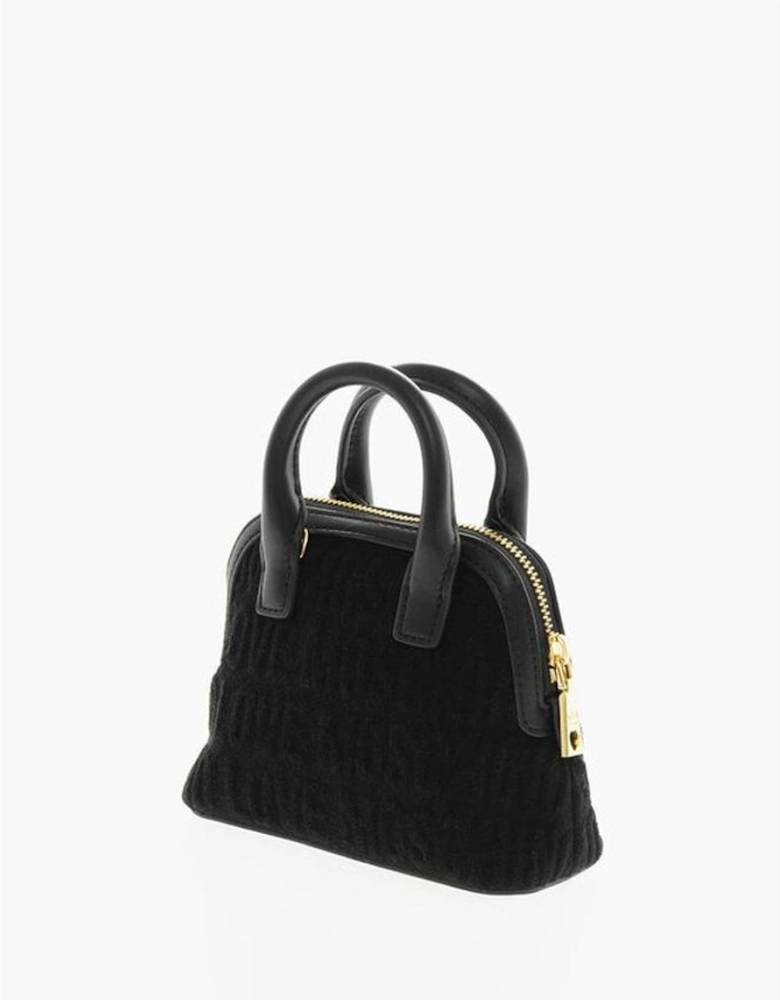 Monogram Eco-leather Shoulder Bag with Double Handle Women - Black