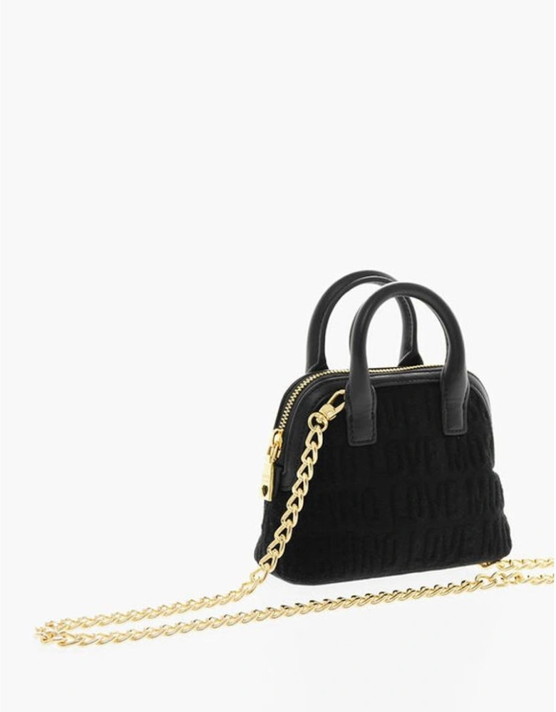 Monogram Eco-leather Shoulder Bag with Double Handle Women - Black