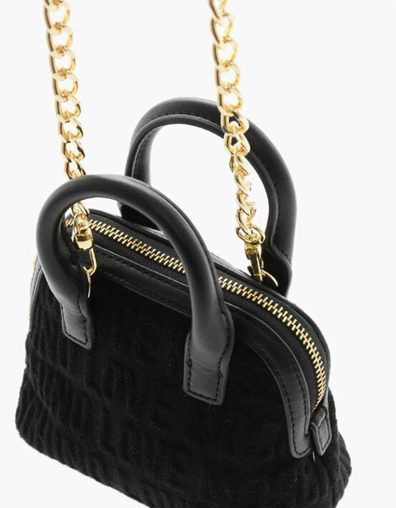 Monogram Eco-leather Shoulder Bag with Double Handle Women - Black
