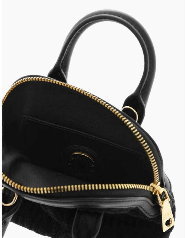 Monogram Eco-leather Shoulder Bag with Double Handle Women - Black