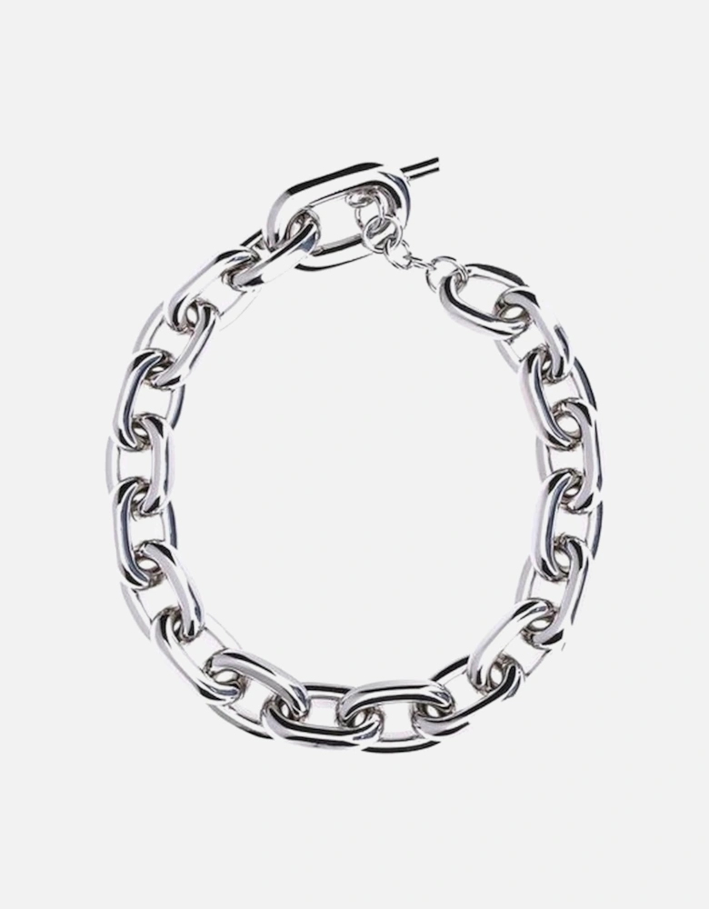 XL Link Chain Necklace with Adjustable Clasp Closure Women - Silver