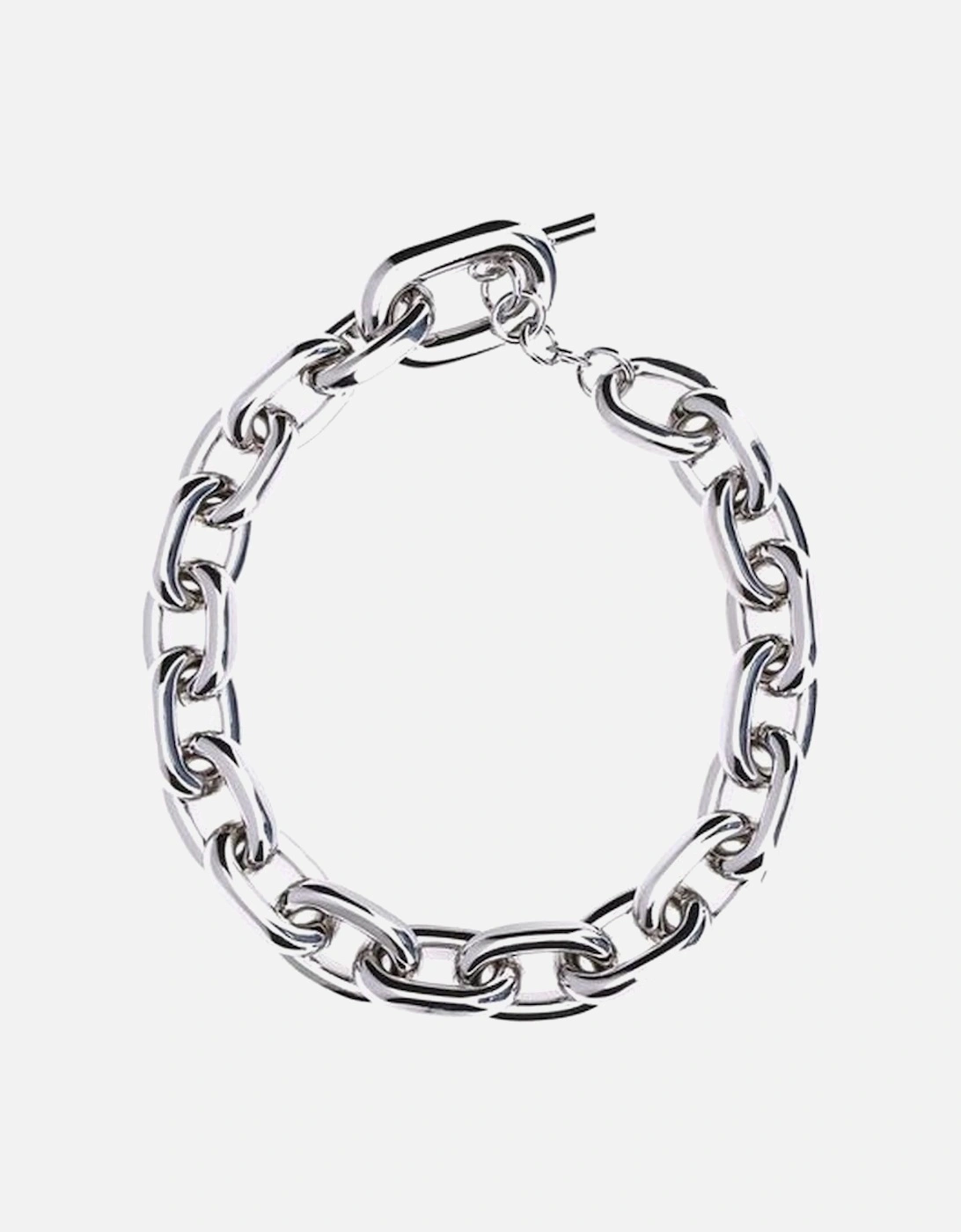 XL Link Chain Necklace with Adjustable Clasp Closure Women - Silver