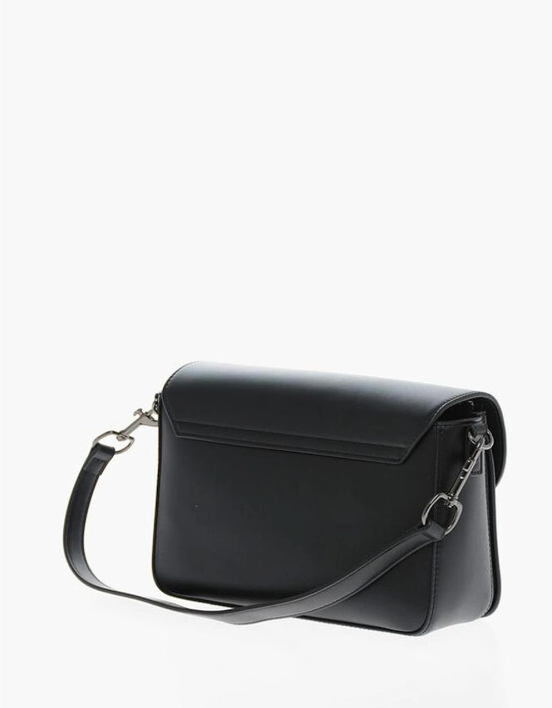 Zip Closure Eco-Leather Handbag with Adjustable Strap Women - Black