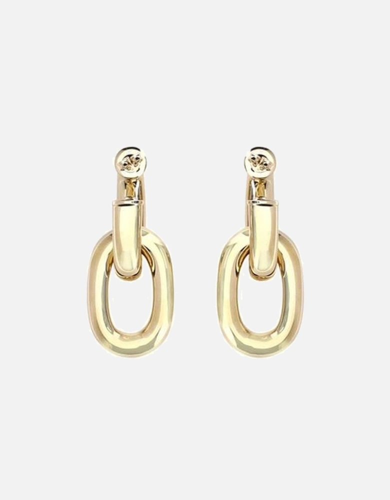 Double XL Link Resin and Aluminum Earrings Women - Gold