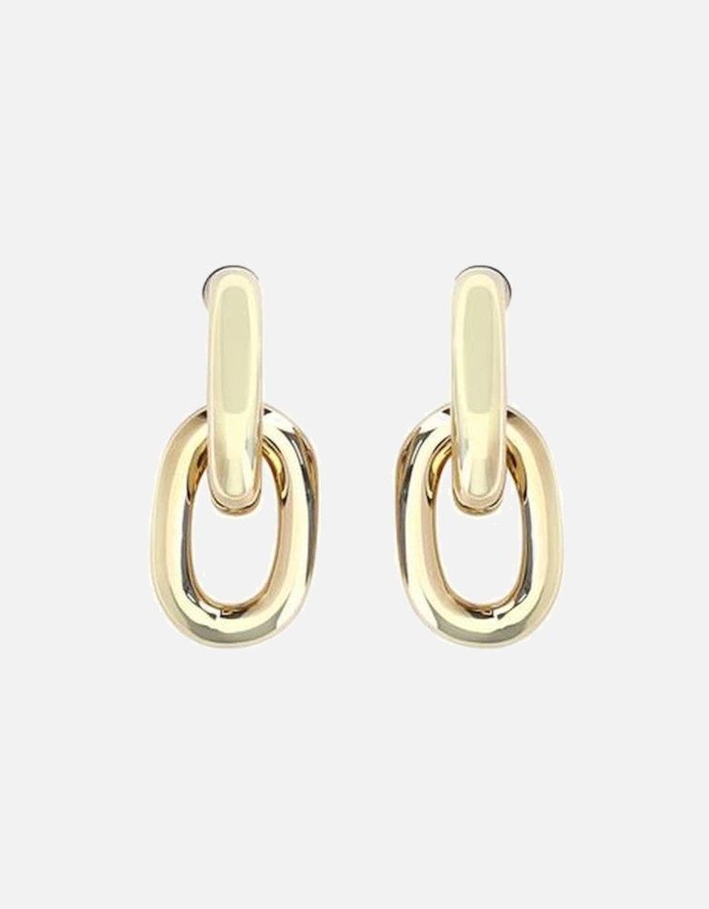Double XL Link Resin and Aluminum Earrings Women - Gold