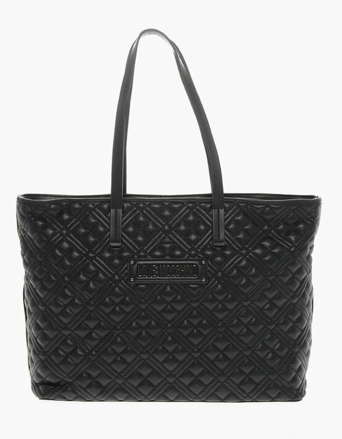 Logo Shoulder Bag with Double Handle Women - Black Tote Bags, 6 of 5