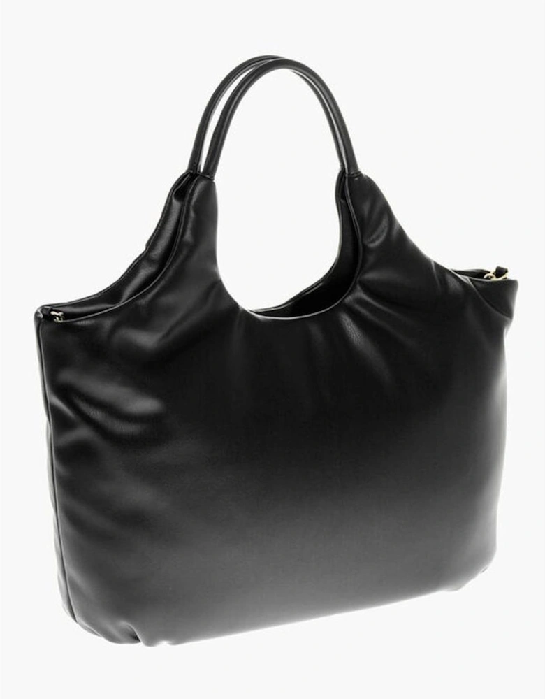 Eco-Leather Shoulder Bag with Double Handle Women - Black