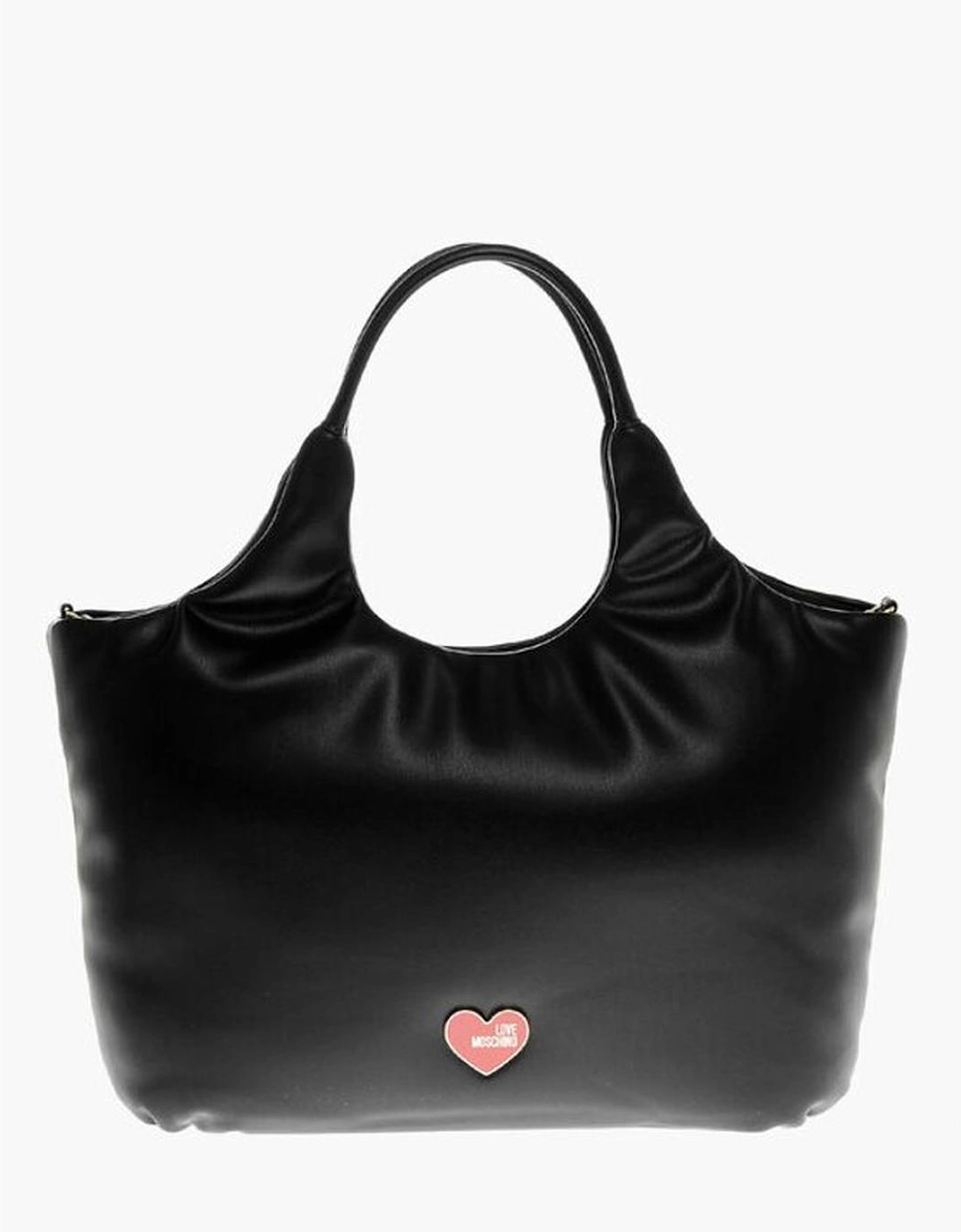 Eco-Leather Shoulder Bag with Double Handle Women - Black, 6 of 5