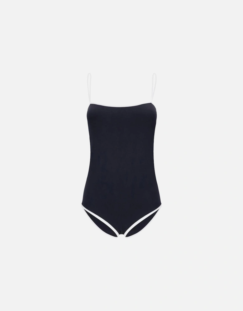 Retro-Inspired Sporty Swimsuit with Adjustable Straps Women - Black