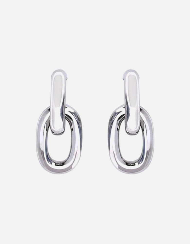 Double XL Link Resin and Aluminum Earrings Women - Silver