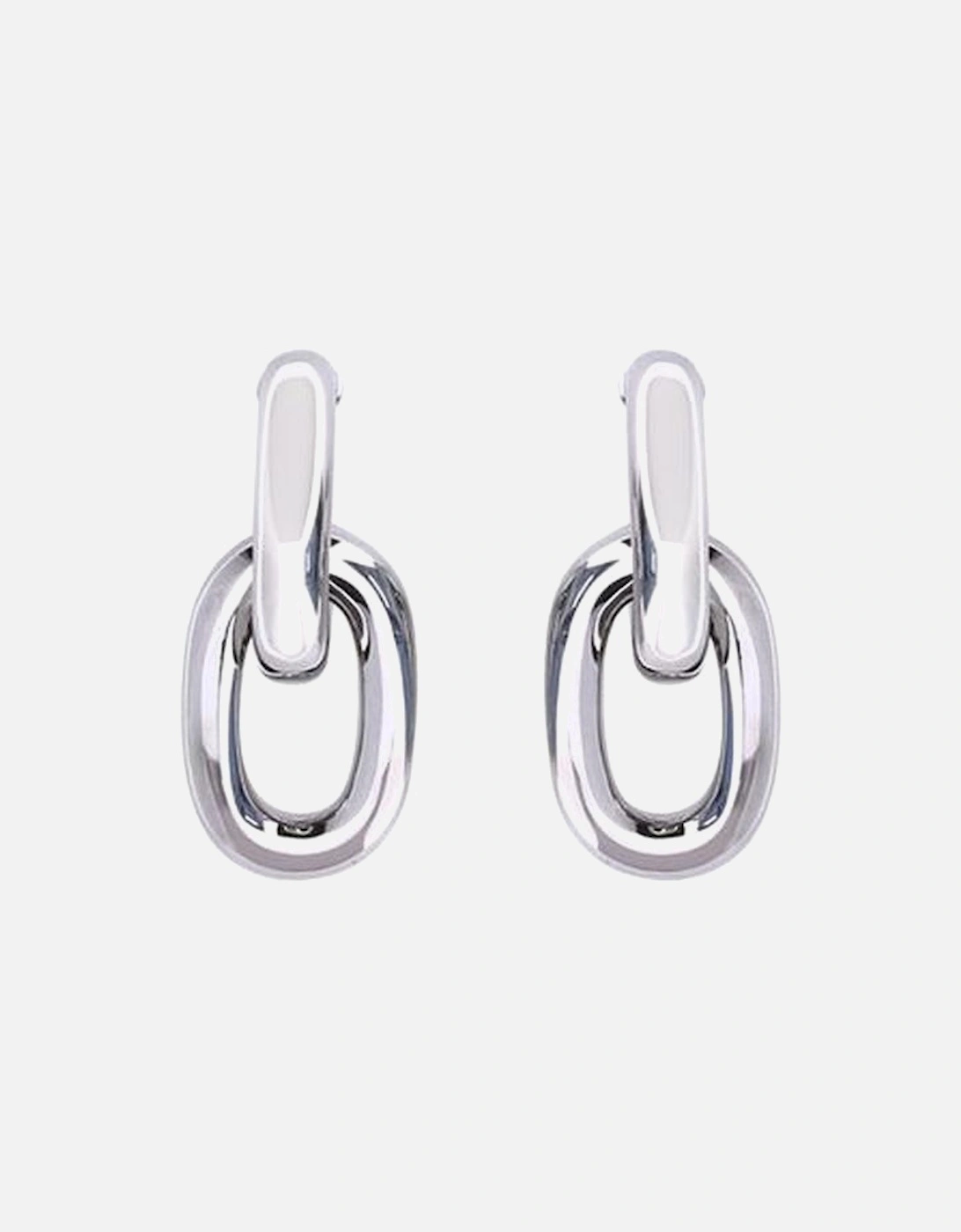 Double XL Link Resin and Aluminum Earrings Women - Silver, 3 of 2