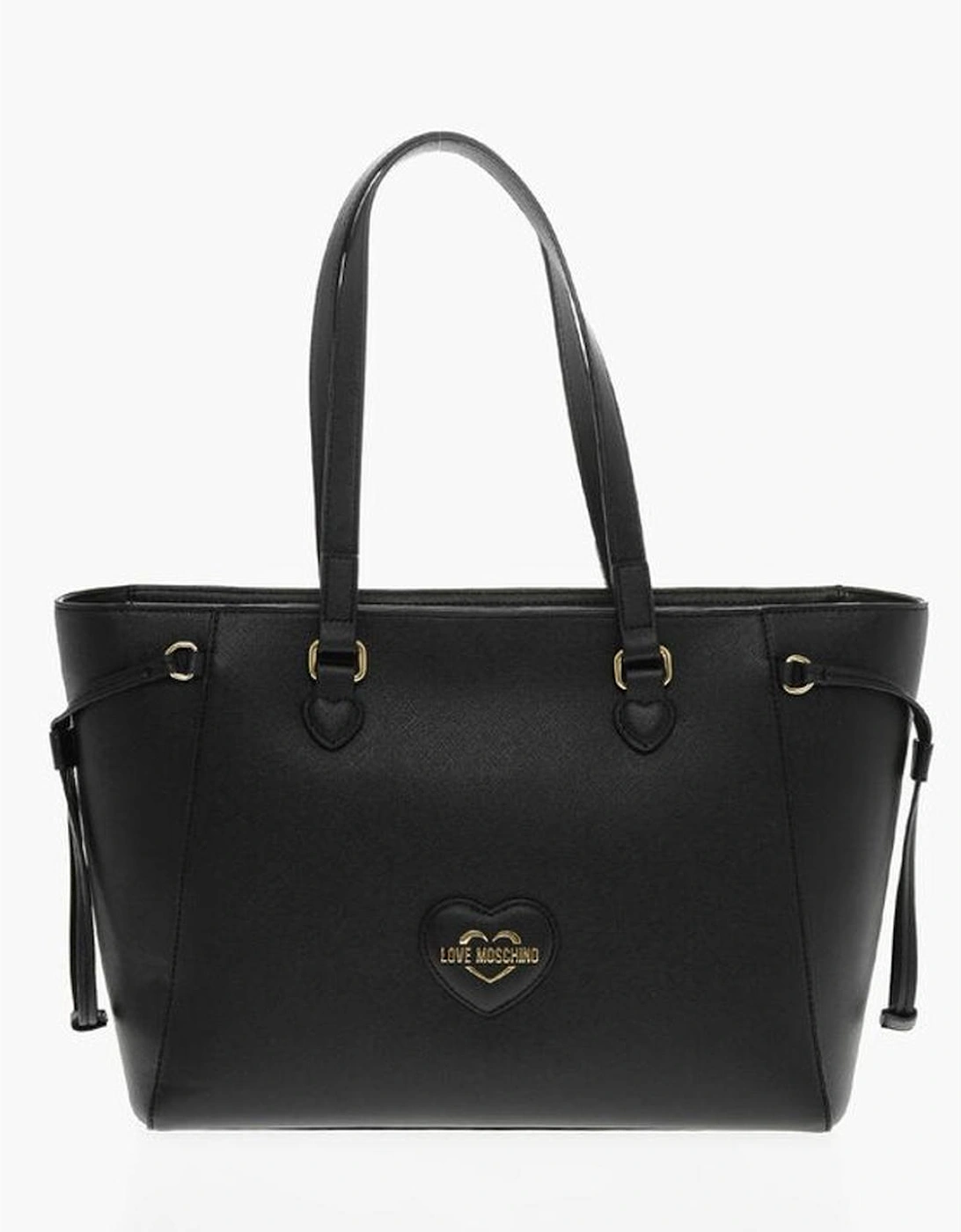 Logo Embellished Metal Shoulder Bag Women - Black Tote Bags, 6 of 5