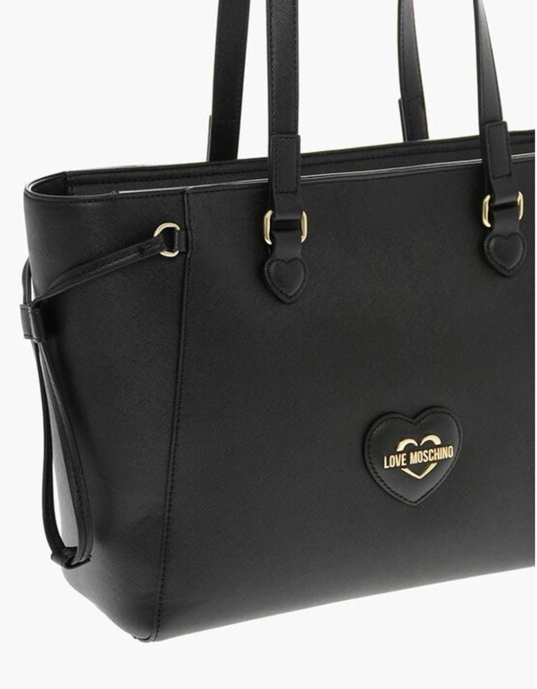 Logo Embellished Metal Shoulder Bag Women - Black Tote Bags
