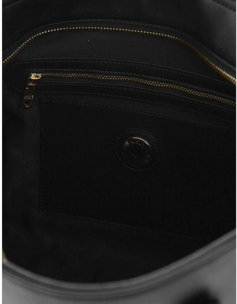 Logo Embellished Metal Shoulder Bag Women - Black Tote Bags
