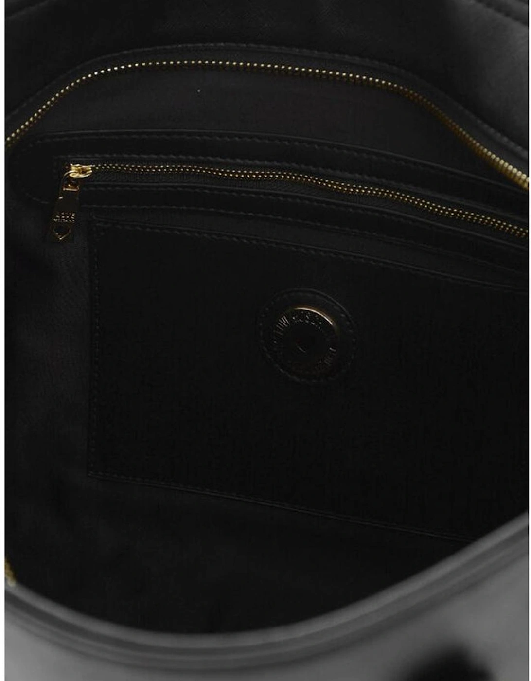 Logo Embellished Metal Shoulder Bag Women - Black Tote Bags
