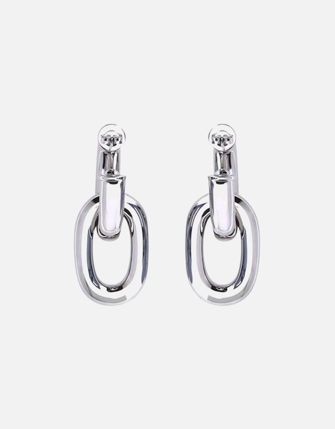 Double XL Link Resin and Aluminum Earrings Women - Silver