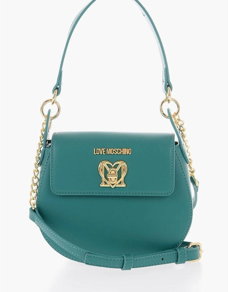 Eco-Leather Shoulder Handbag with Removable Strap Women - Green