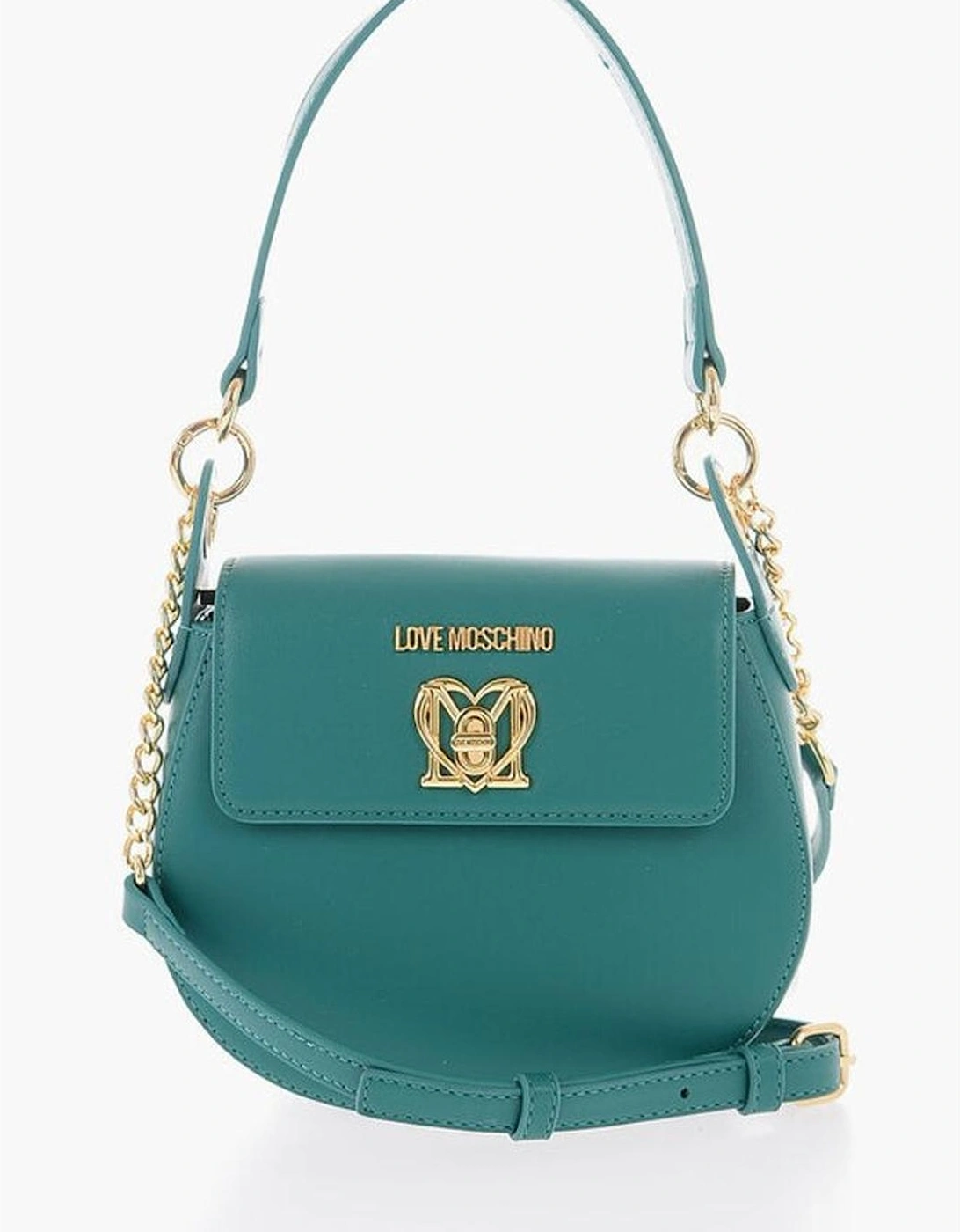 Eco-Leather Shoulder Handbag with Removable Strap Women - Green, 6 of 5