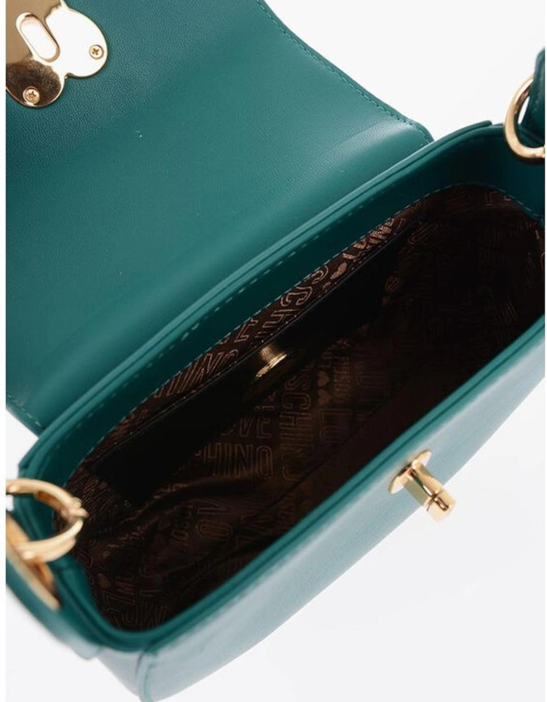 Eco-Leather Shoulder Handbag with Removable Strap Women - Green