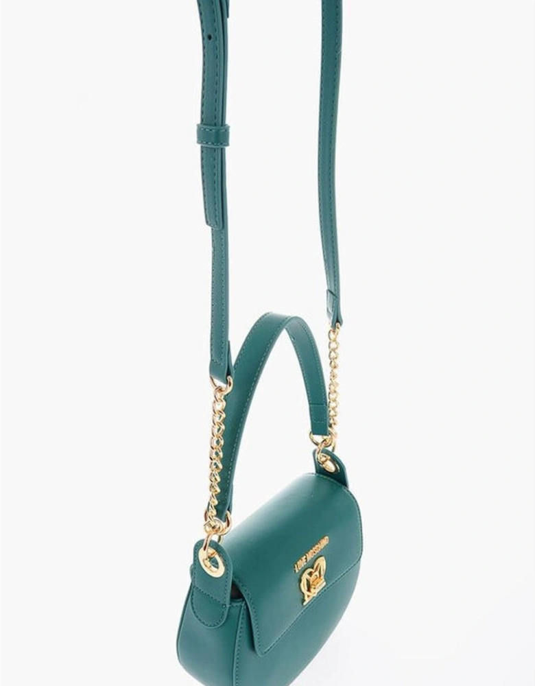 Eco-Leather Shoulder Handbag with Removable Strap Women - Green