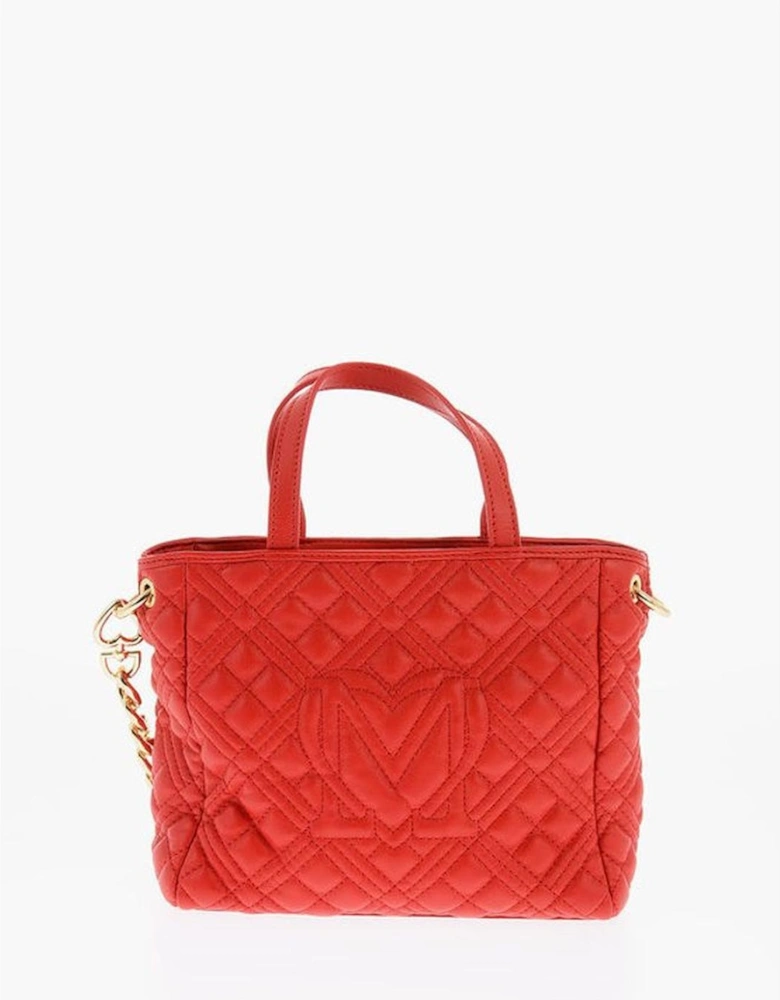Handbag with Double Handles and Removable Strap Women - Red Tote Bags