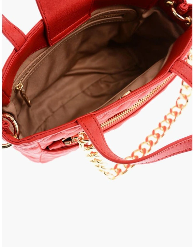 Handbag with Double Handles and Removable Strap Women - Red Tote Bags