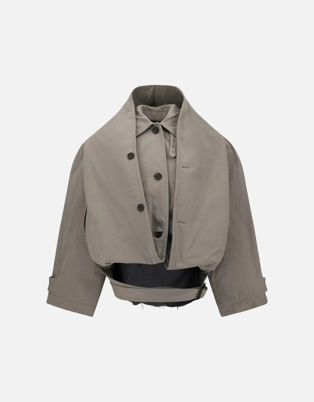 Reverse Hooded Trench Coat with Deconstructed Details Women - Gray, 5 of 4