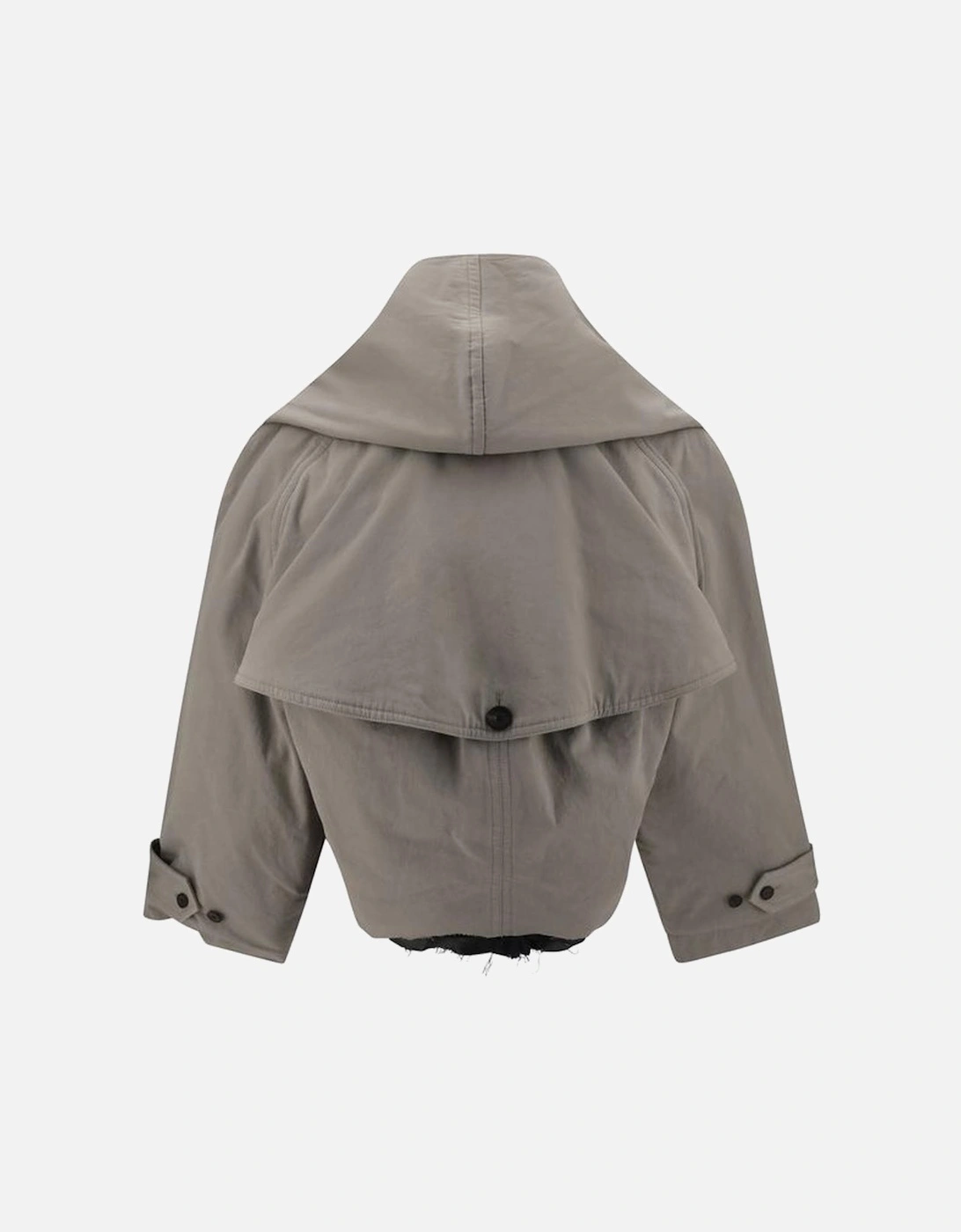 Reverse Hooded Trench Coat with Deconstructed Details Women - Gray