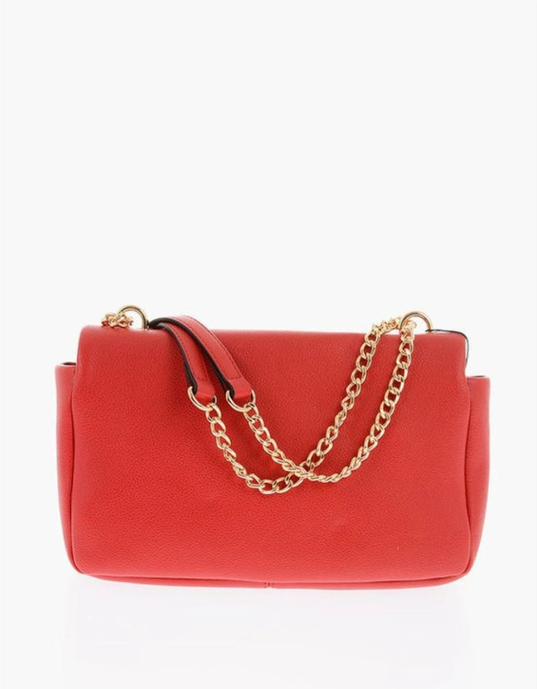 Logo Metal Eco-Leather Shoulder Bag Women - Red