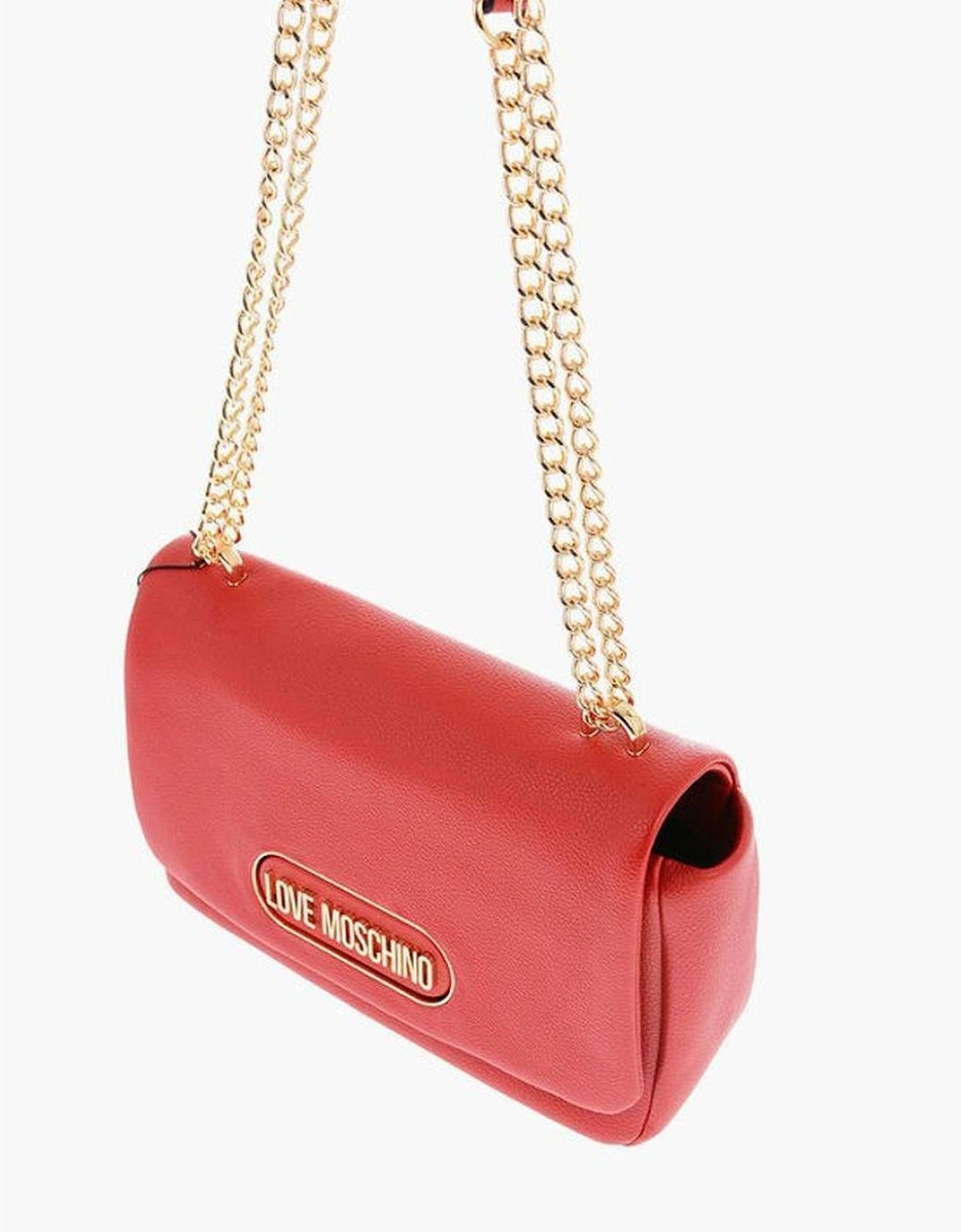 Logo Metal Eco-Leather Shoulder Bag Women - Red