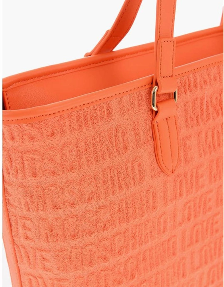 Logo Double Handle Shoulder Handbag Women - Orange Tote Bags