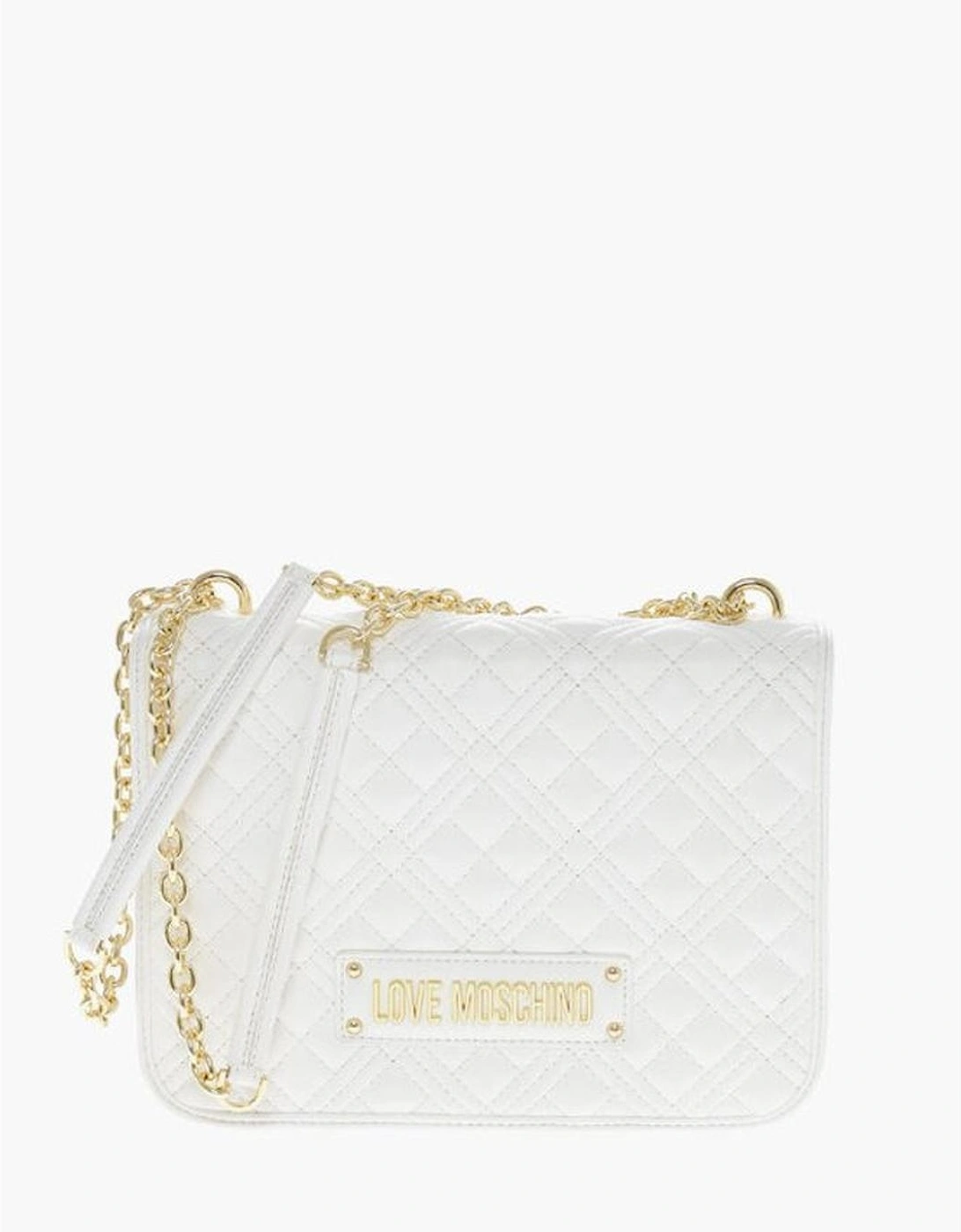 Eco-Leather Solid Shoulder Bag with Zip Closure Women - White, 6 of 5