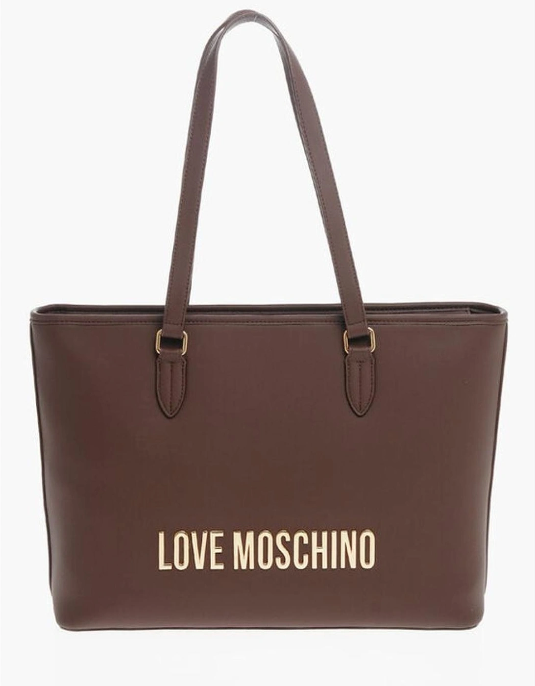 Logo Metal Solid Color Handbag Women - Brown Tote Bags, 6 of 5