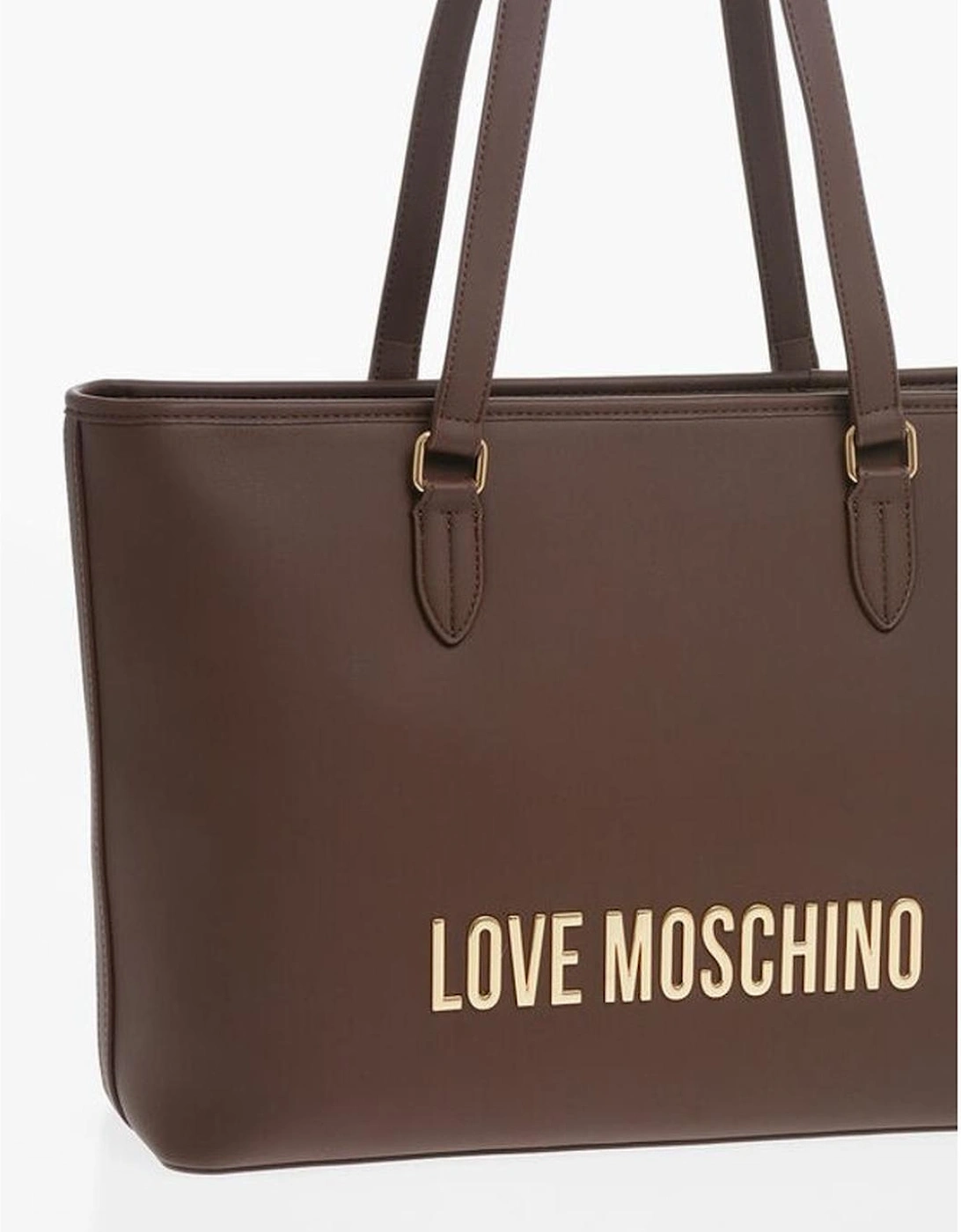 Logo Metal Solid Color Handbag Women - Brown Tote Bags