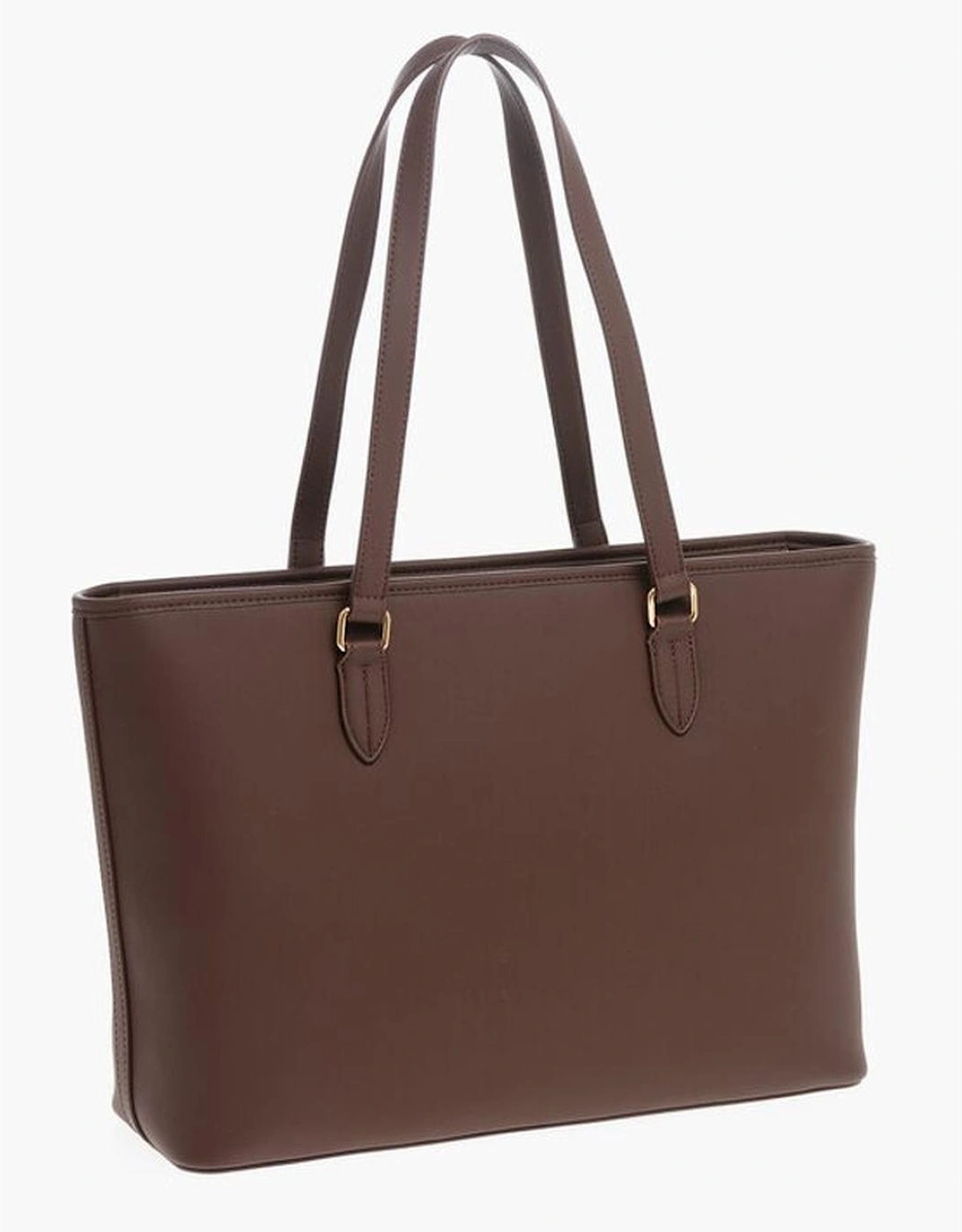Logo Metal Solid Color Handbag Women - Brown Tote Bags