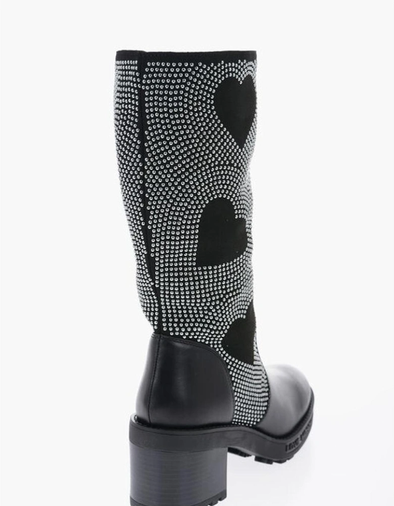 Studded Narrow Toeline Ankle Boots Women - Black