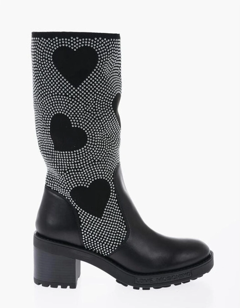 Studded Narrow Toeline Ankle Boots Women - Black